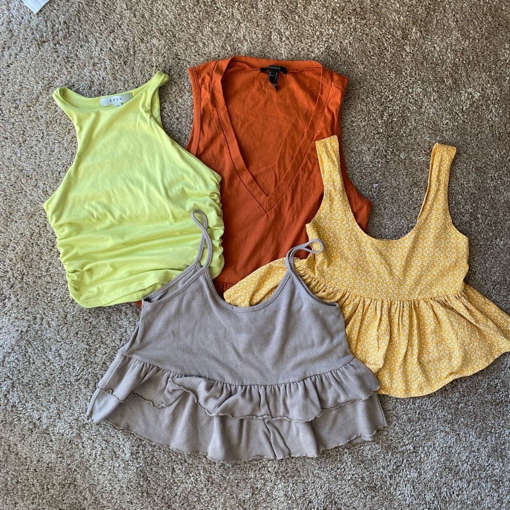 Lot of 4 Forever 21 Crop Tops Small